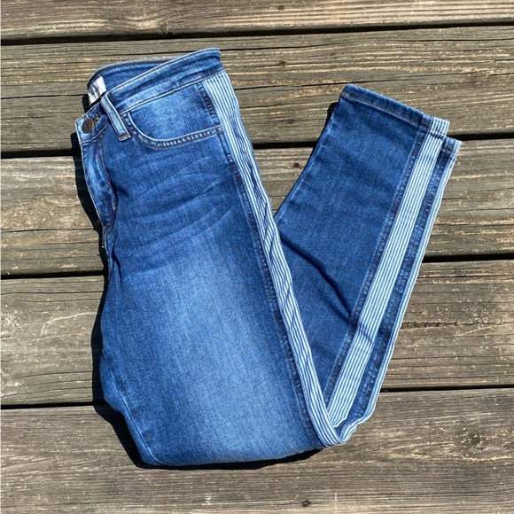 Flying Monkey blue jeans pinstripe accent stripe down leg size 26 stretch - Picture 10 of 10